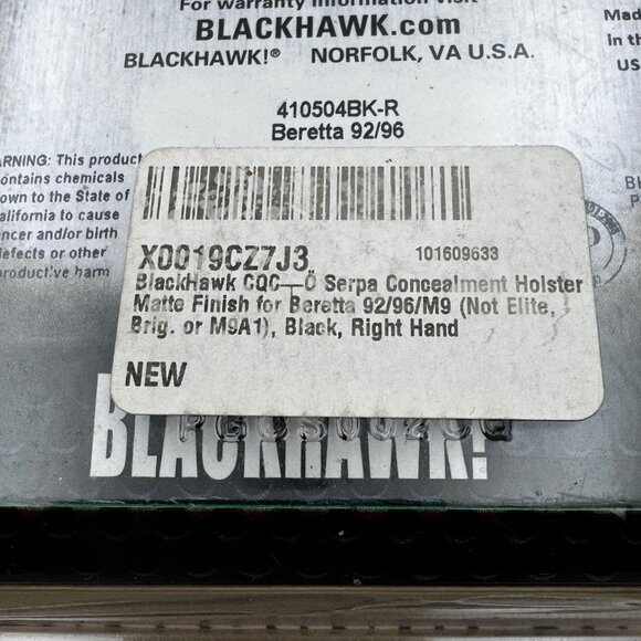 BLACKHAWK Serpa CQC Concealment Right Hand Holster Baretta 92 96 - Picture 6 of 9